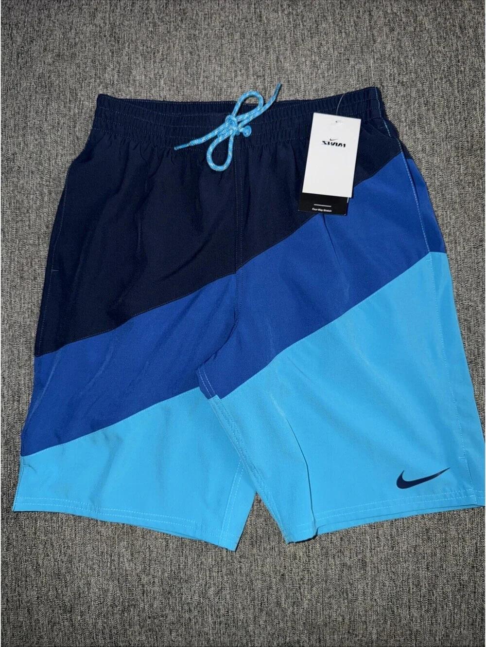 Nike Men’s Small Color Surge Volley Swim Shorts Blue Lightning NESSD470-480 NWT